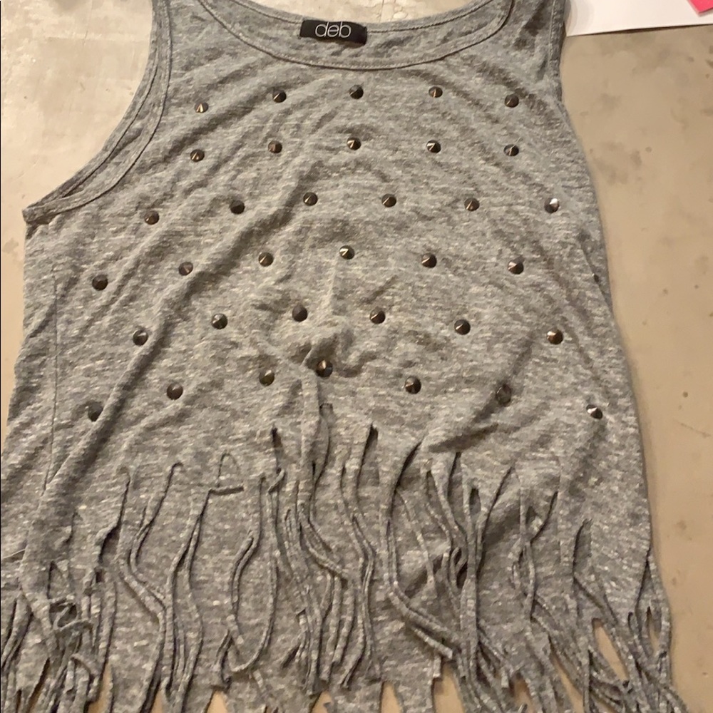 Grey studies crop top